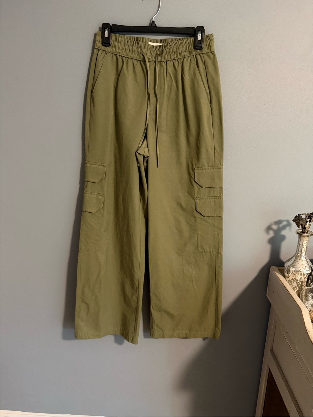 Abercrombie | Jen Reed Army Green Pull On Wide Leg Cargo Pants XS